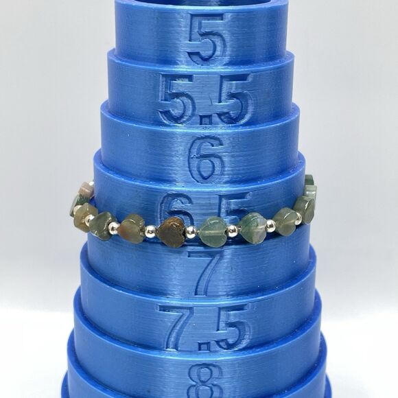 925 Sterling Silver Dainty Jasper Heart Heart Beaded Bracelet Cute 6.5 in Boho - Picture 6 of 9